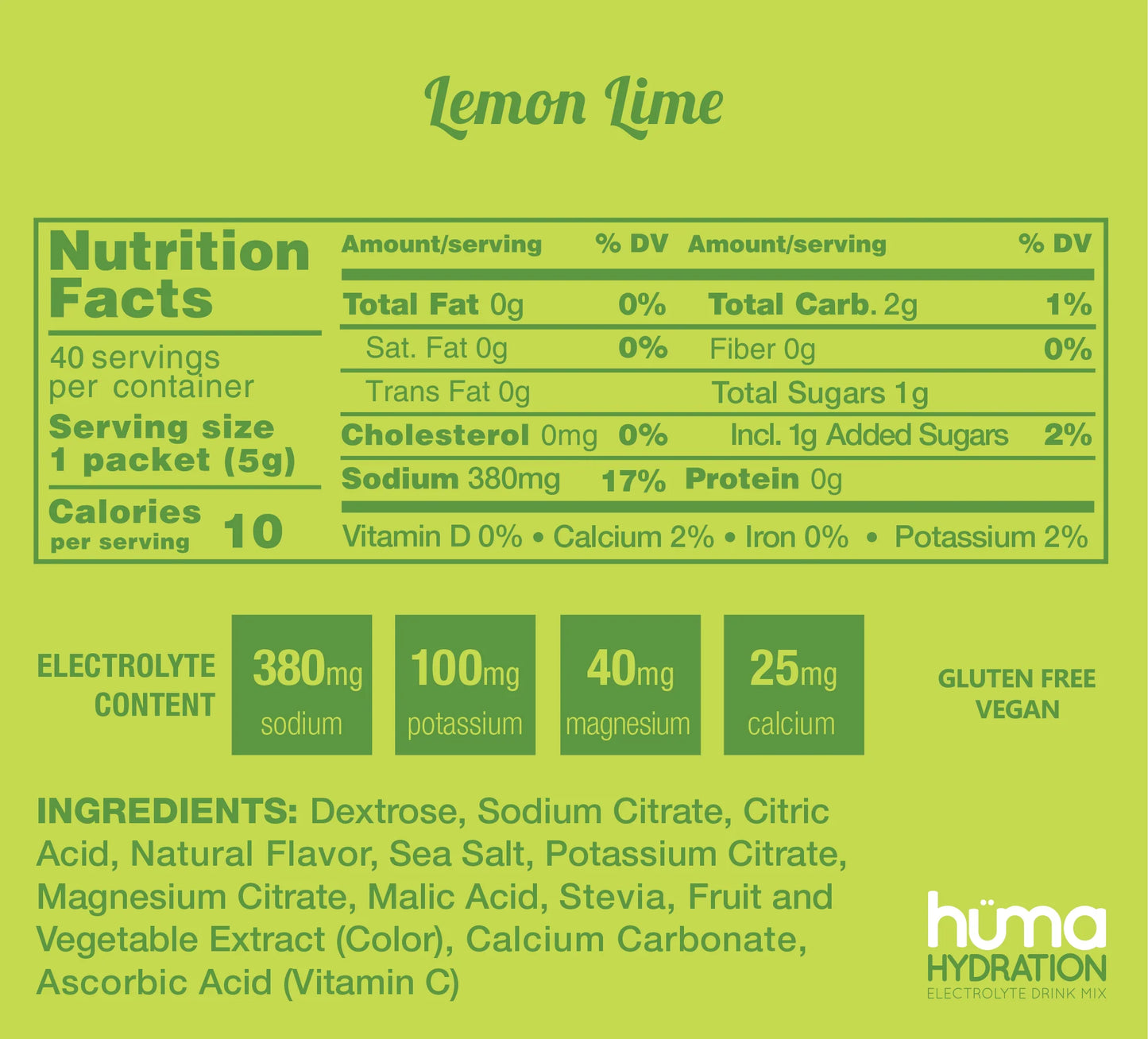 HUMA Hydration - Lemons and Limes